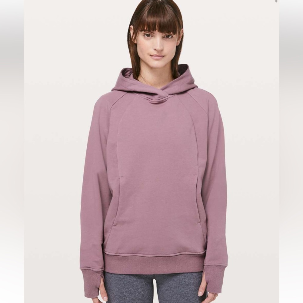 Lululemon Scuba Pullover Hoodie Sweatshirt Figue Pink Mauve Relaxed Fit Size‎ 4